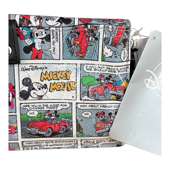 Disney Parks Mickey Mouse Comic Strip Wallet with Wristlet and Crossbody Strap - Picture 8 of 12
